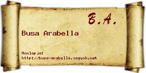 Busa Arabella névjegykártya